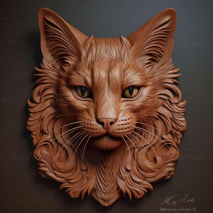 Nature and animals (Somali cat 2, NATURE_1478) 3D models for cnc